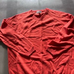 Salmon V-Neck Sweater 100% Cashmere